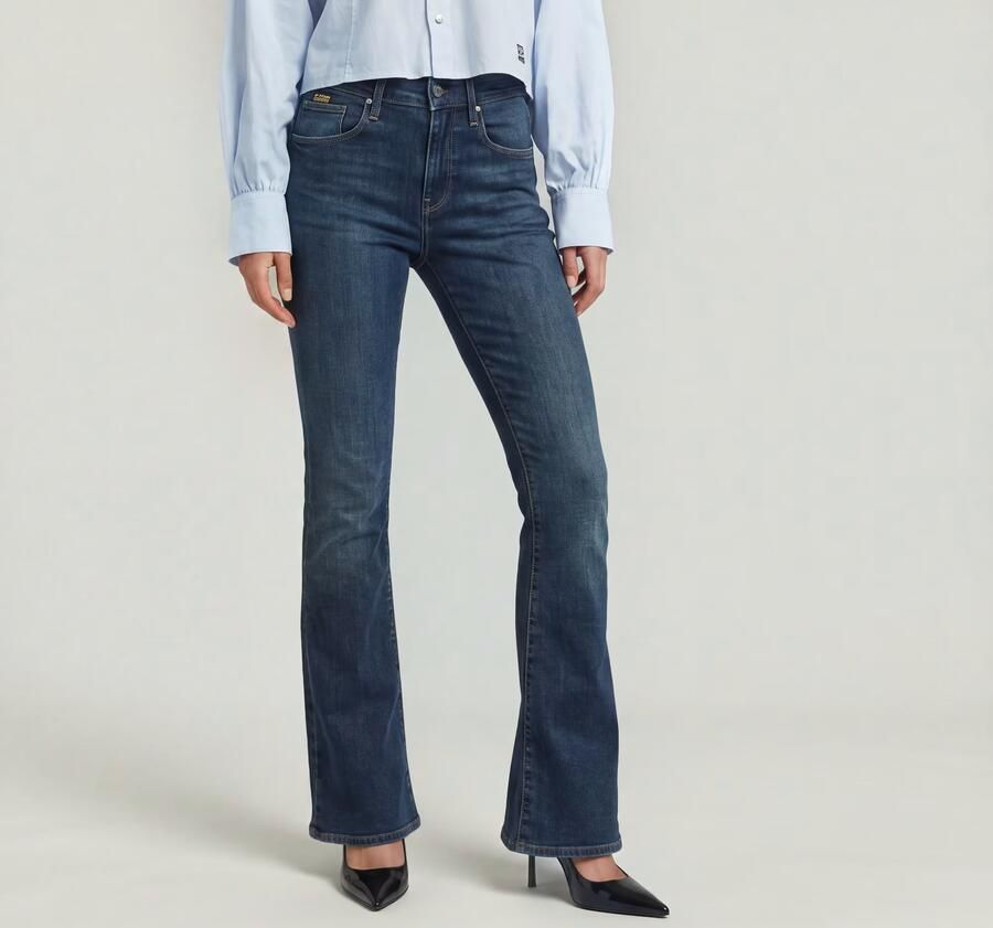 G-Star RAW 3301 Flare Jeans Donkerblauw Dames - Foto 12