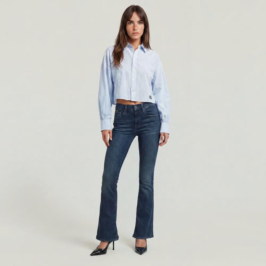 G-Star RAW 3301 Flare Jeans Donkerblauw Dames - Foto 9