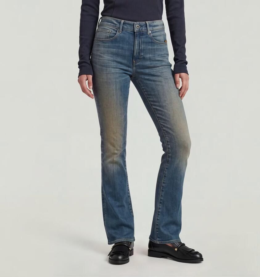 G-Star RAW 3301 Flare Jeans Donkerblauw Dames - Foto 9