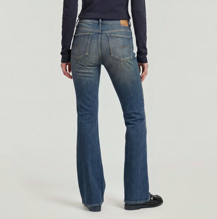 G-Star RAW 3301 Flare Jeans Donkerblauw Dames - Foto 6