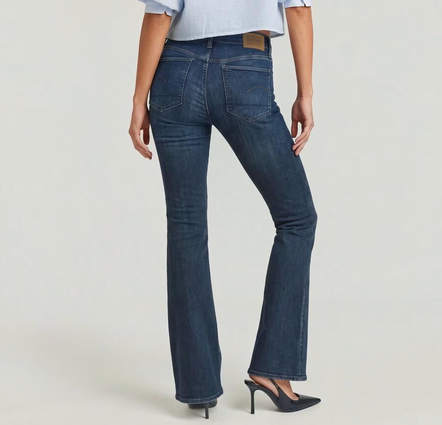 G-Star RAW 3301 Flare Jeans Donkerblauw Dames - Foto 10