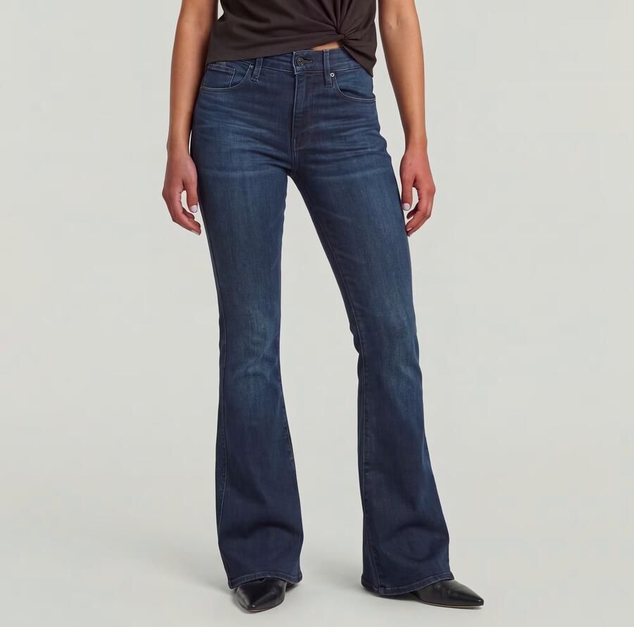 G-Star RAW 3301 Flare Jeans Donkerblauw Dames - Foto 4
