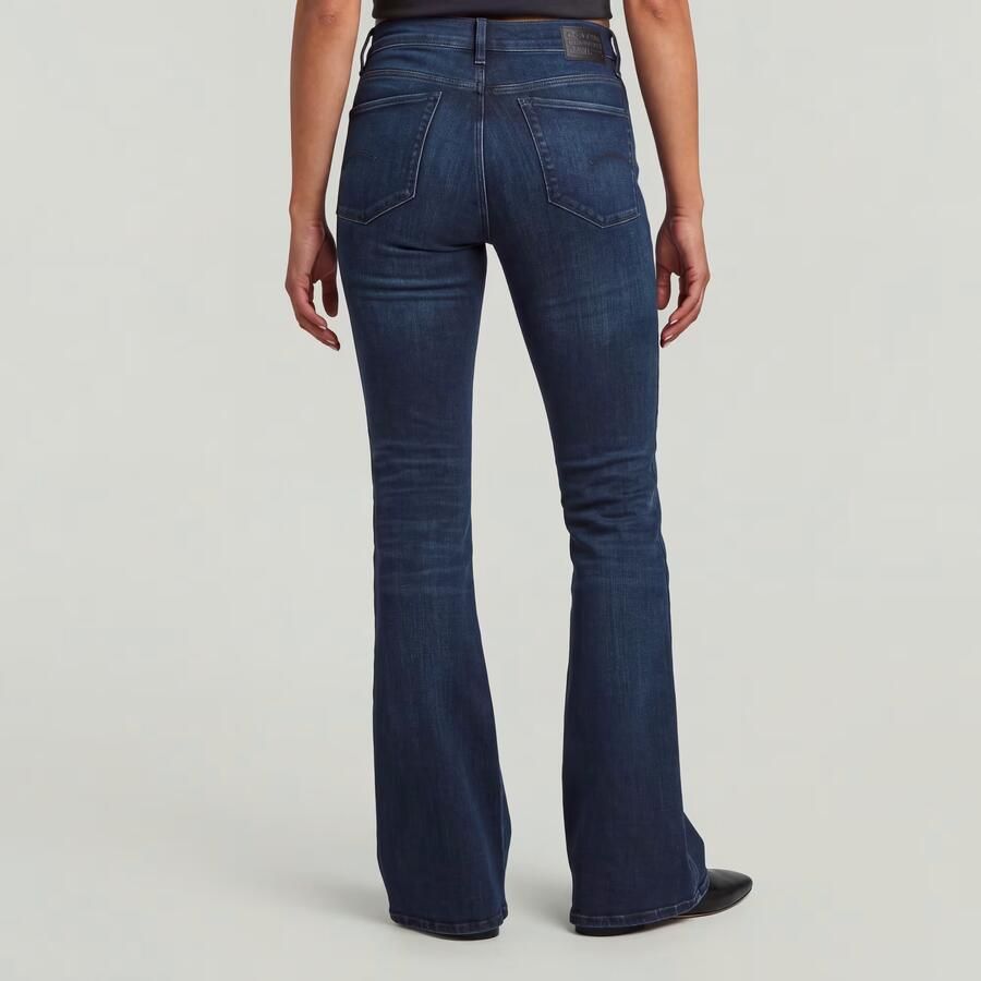 G-Star RAW 3301 Flare Jeans Donkerblauw Dames - Foto 3