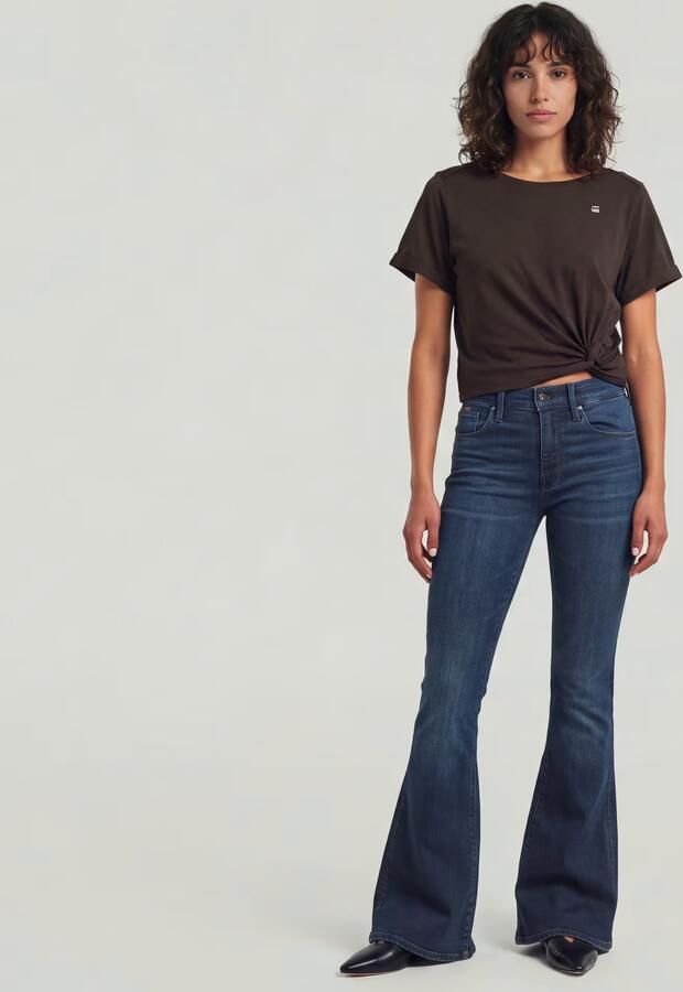 G-Star RAW 3301 Flare Jeans Donkerblauw Dames - Foto 6