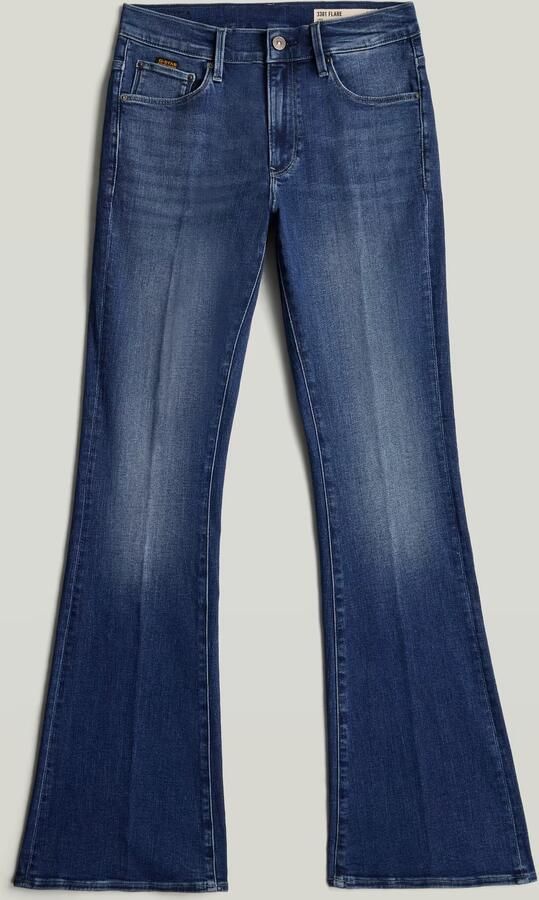 G-Star RAW 3301 Flare Jeans Midden blauw Dames - Foto 4