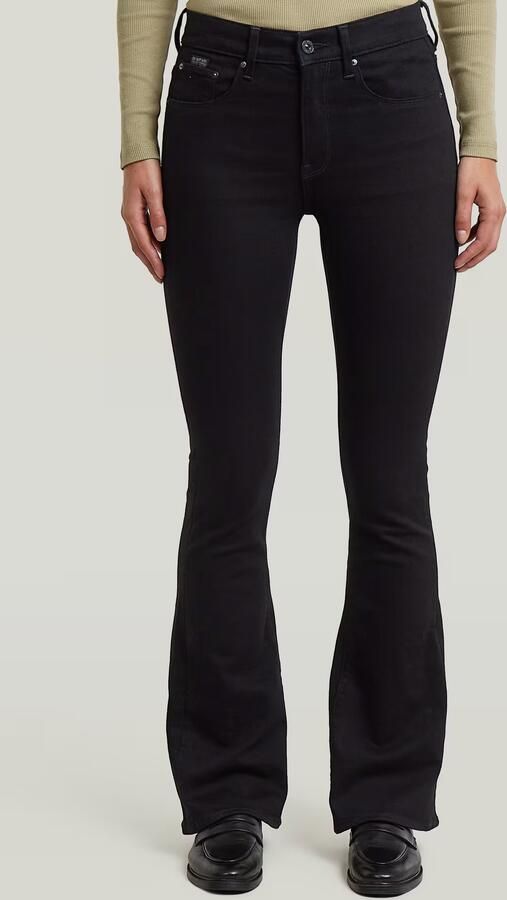 G-Star RAW 3301 Flare Jeans Zwart Dames