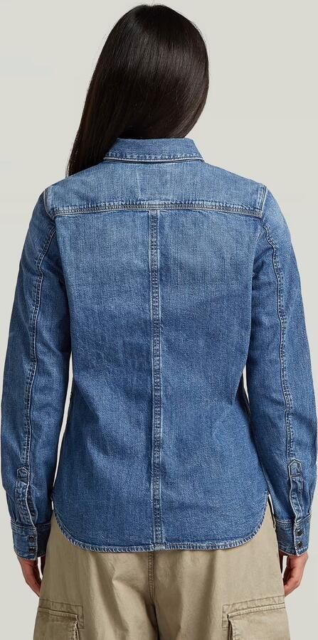 G-Star RAW 3301 Longsleeve Overhemd Midden blauw Dames - Foto 5