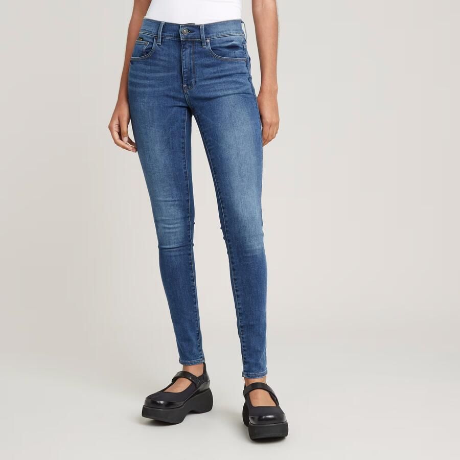 G-Star RAW 3301 Mid Skinny Jeans Midden blauw Dames