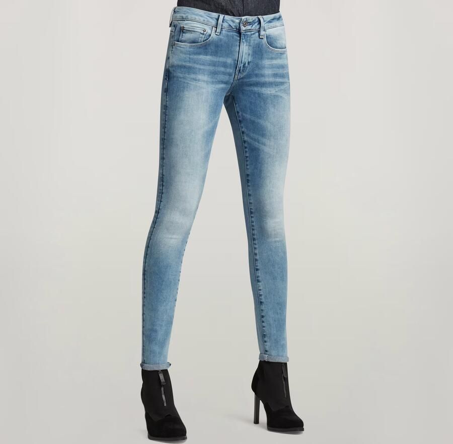 G-Star RAW 3301 Mid Skinny Jeans Midden blauw Dames
