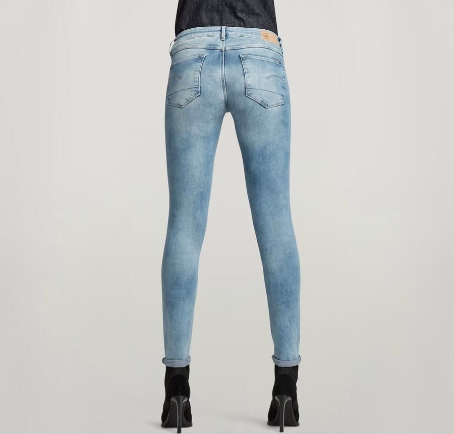 G-Star RAW 3301 Mid Skinny Jeans Midden blauw Dames - Foto 5