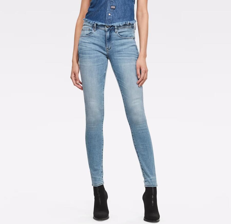 G-Star RAW 3301 Mid Skinny Jeans Midden blauw Dames - Foto 5