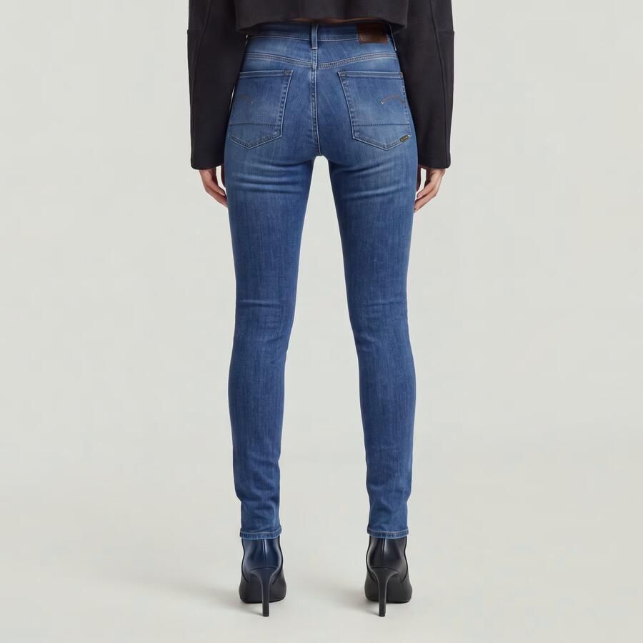 G-Star RAW 3301 Mid Skinny Jeans Midden blauw Dames - Foto 3