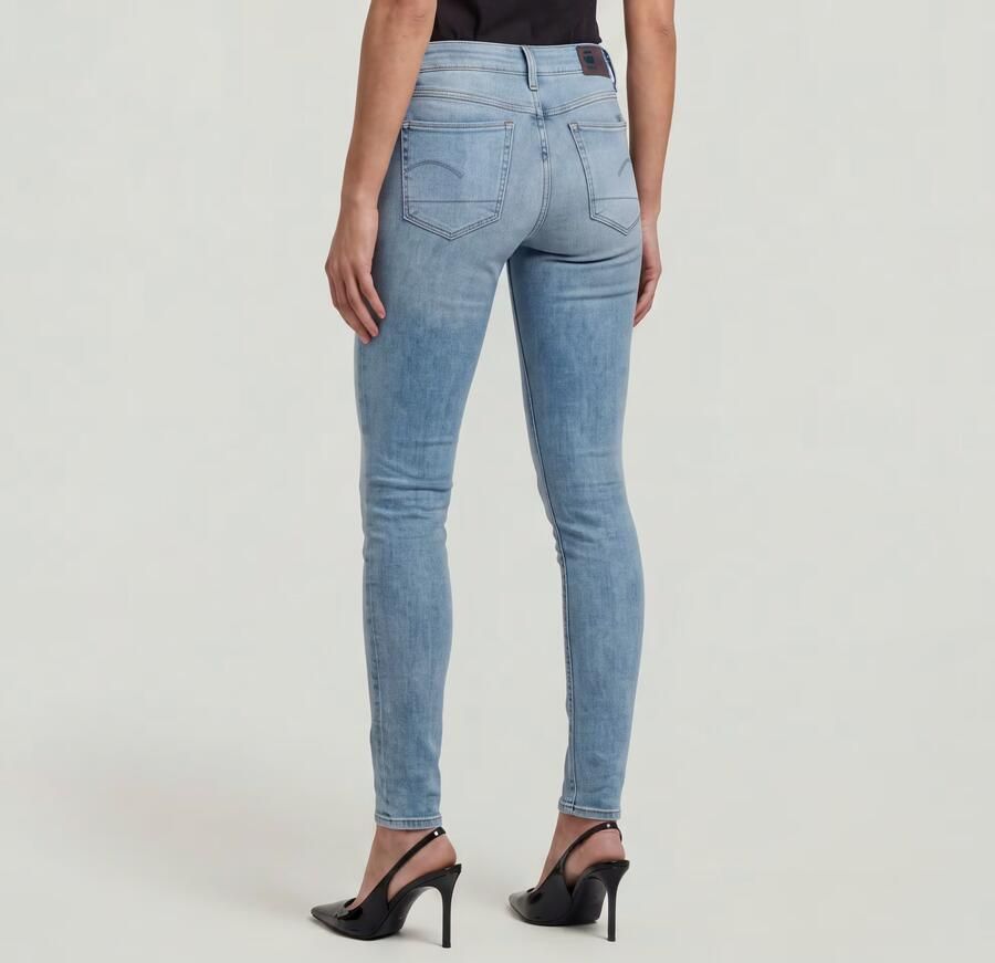 G-Star RAW 3301 Mid Skinny Jeans Midden blauw Dames - Foto 5