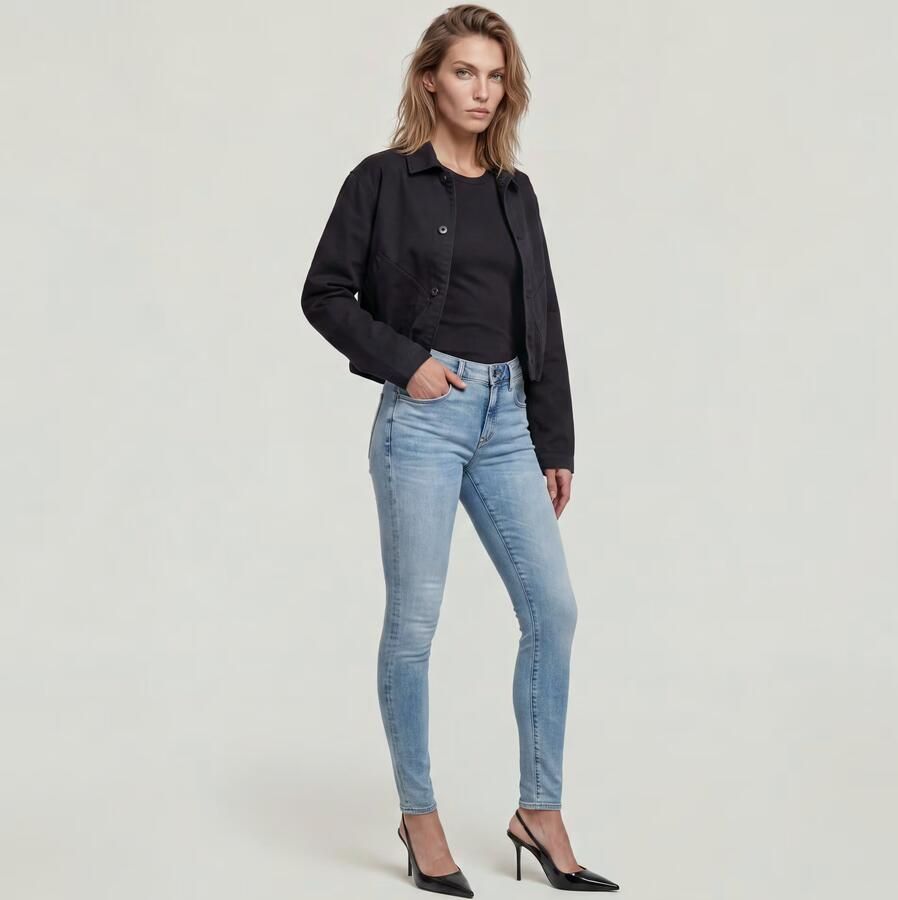 G-Star RAW 3301 Mid Skinny Jeans Midden blauw Dames - Foto 3