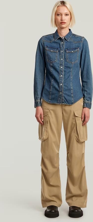 G-Star RAW 3301 Overhemd Midden blauw Dames - Foto 4