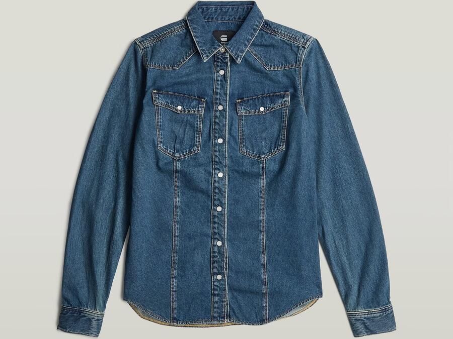 G-Star RAW 3301 Overhemd Midden blauw Dames