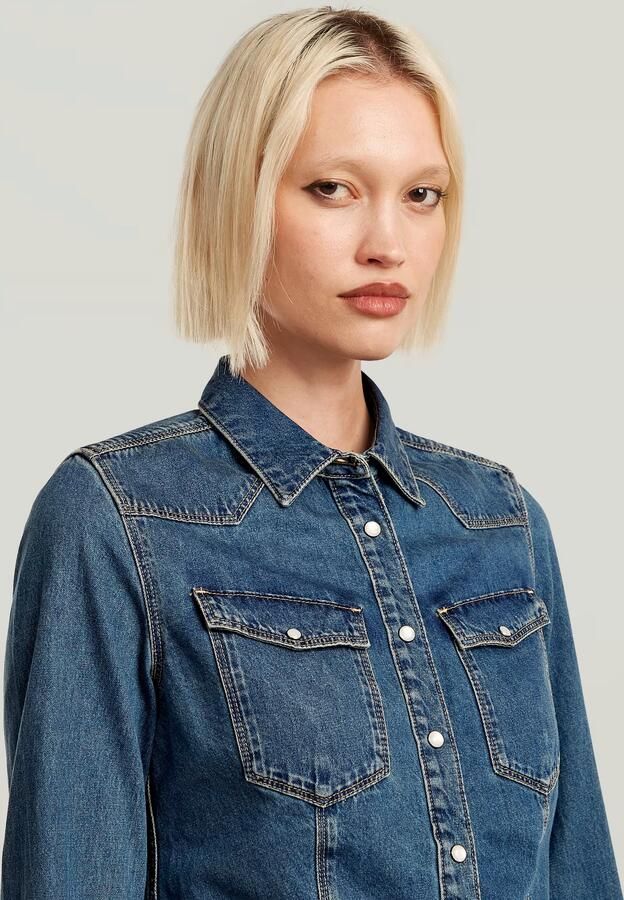 G-Star RAW 3301 Overhemd Midden blauw Dames - Foto 2