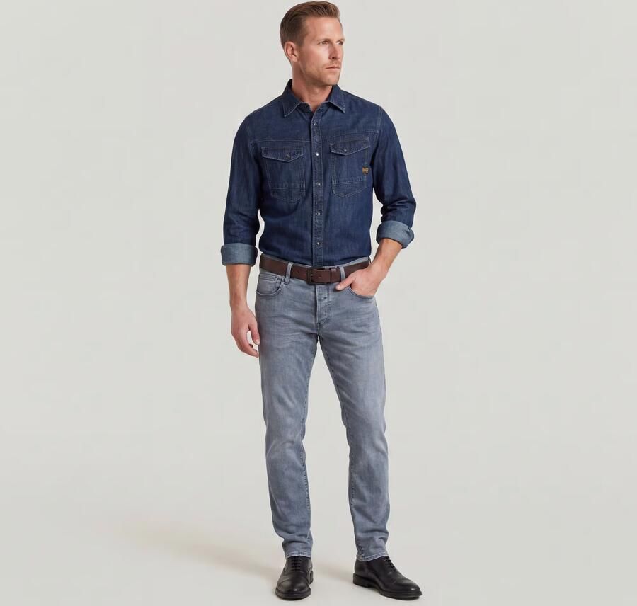 G-Star RAW 3301 Regular Tapered Jeans Grijs Heren - Foto 5