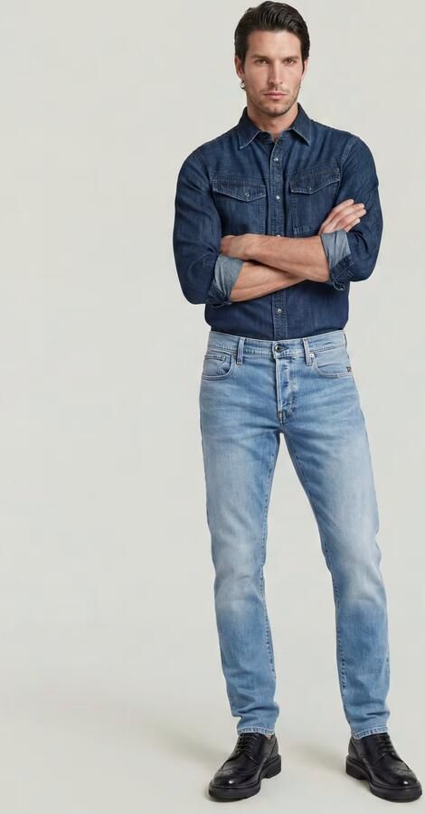 G-Star Raw Straight tapered fit jeans met stretch model '3301' - Foto 19
