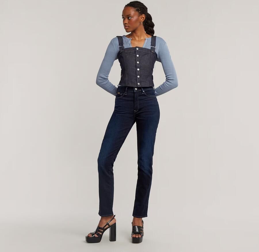 G-Star RAW 3301 Shape Skinny Jeans Donkerblauw Dames - Foto 6