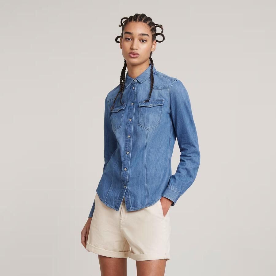 G-Star RAW 3301 Shirt Midden blauw Dames