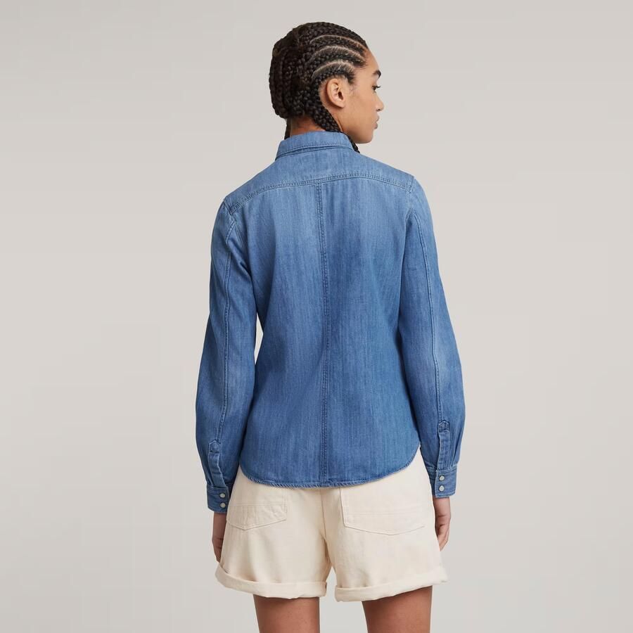 G-Star RAW 3301 Shirt Midden blauw Dames - Foto 2