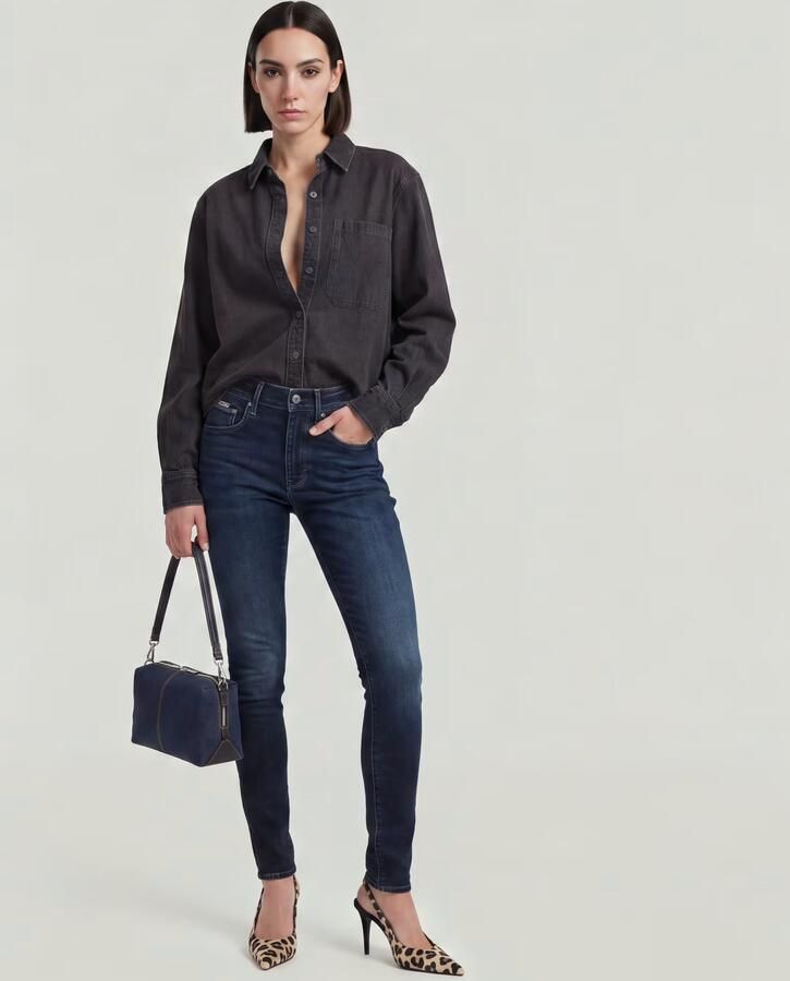 G-Star RAW 3301 Skinny Jeans Donkerblauw Dames - Foto 13