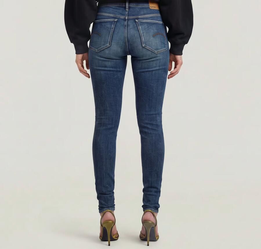 G-Star RAW 3301 Skinny Jeans Donkerblauw Dames - Foto 6