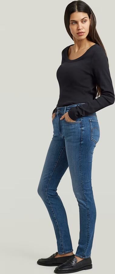 G-Star RAW 3301 Skinny Jeans Midden blauw Dames - Foto 6