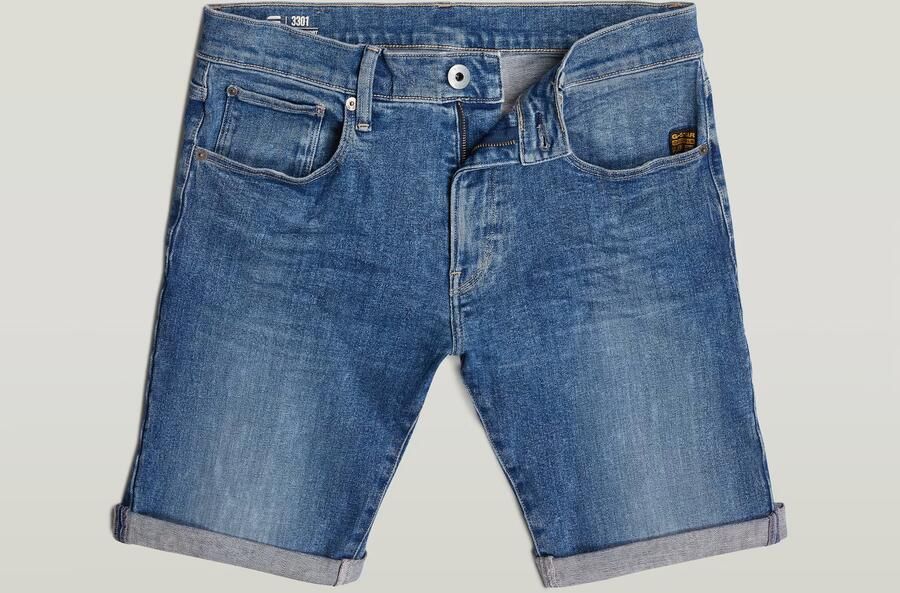 G-Star RAW 3301 Slim Denim Short Midden blauw Heren - Foto 5