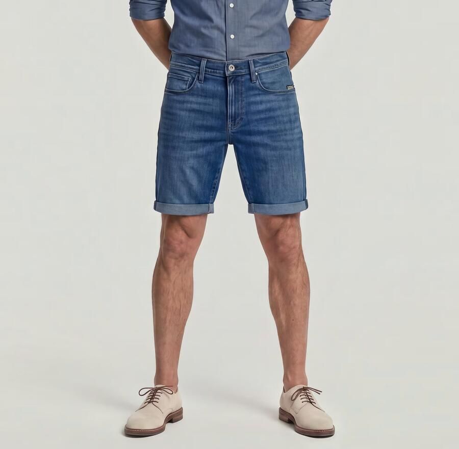 G-Star RAW 3301 Slim Denim Short Midden blauw Heren - Foto 14