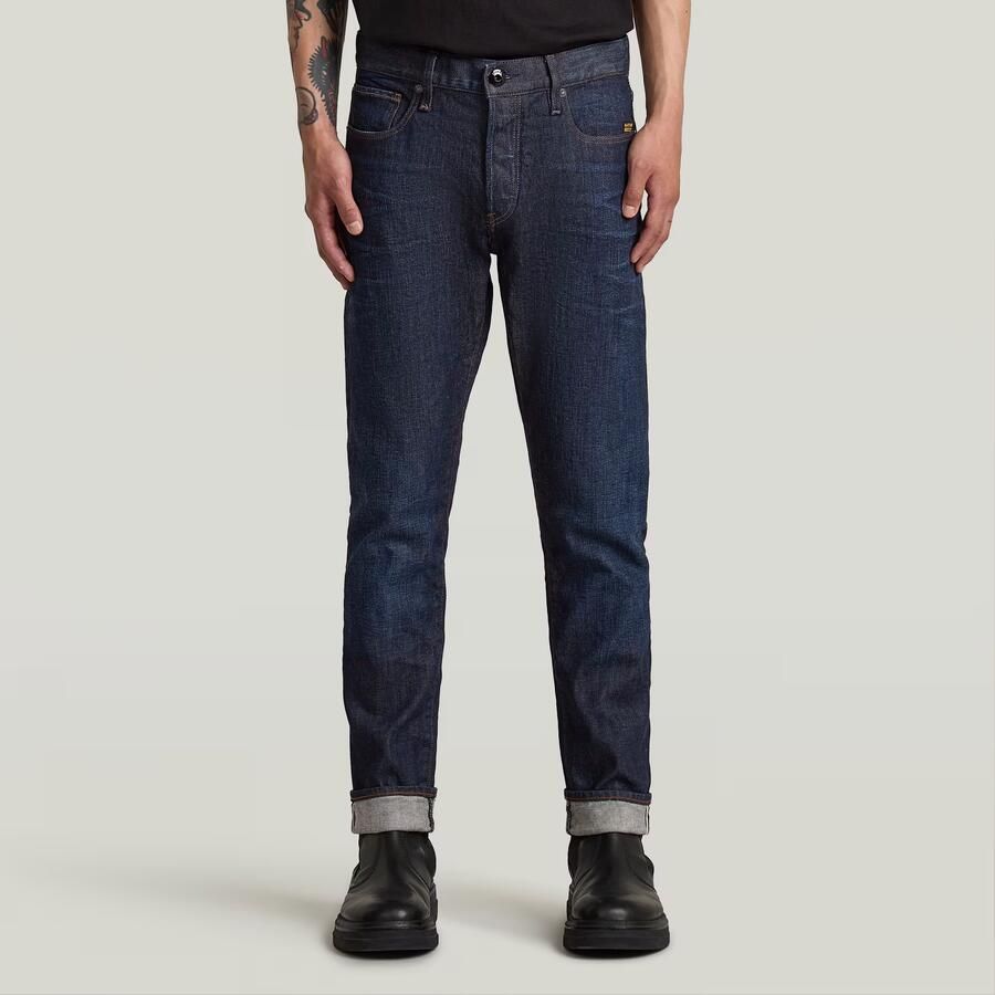 G-Star RAW 3301 Slim Selvedge Jeans Donkerblauw Heren
