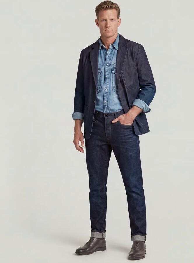 G-Star RAW 3301 Slim Selvedge Jeans Donkerblauw Heren - Foto 6