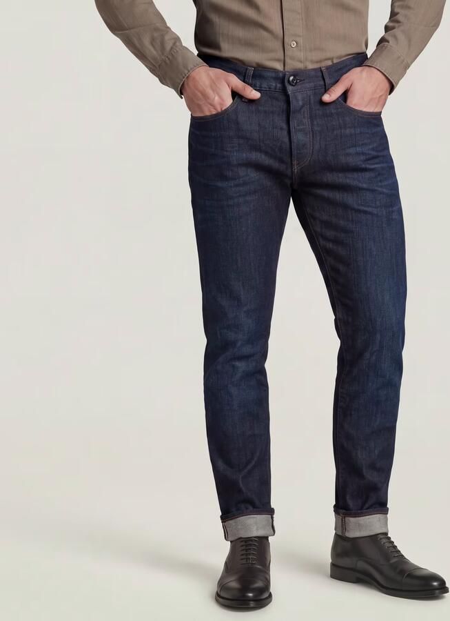 G-Star RAW 3301 Slim Selvedge Jeans Donkerblauw Heren - Foto 6