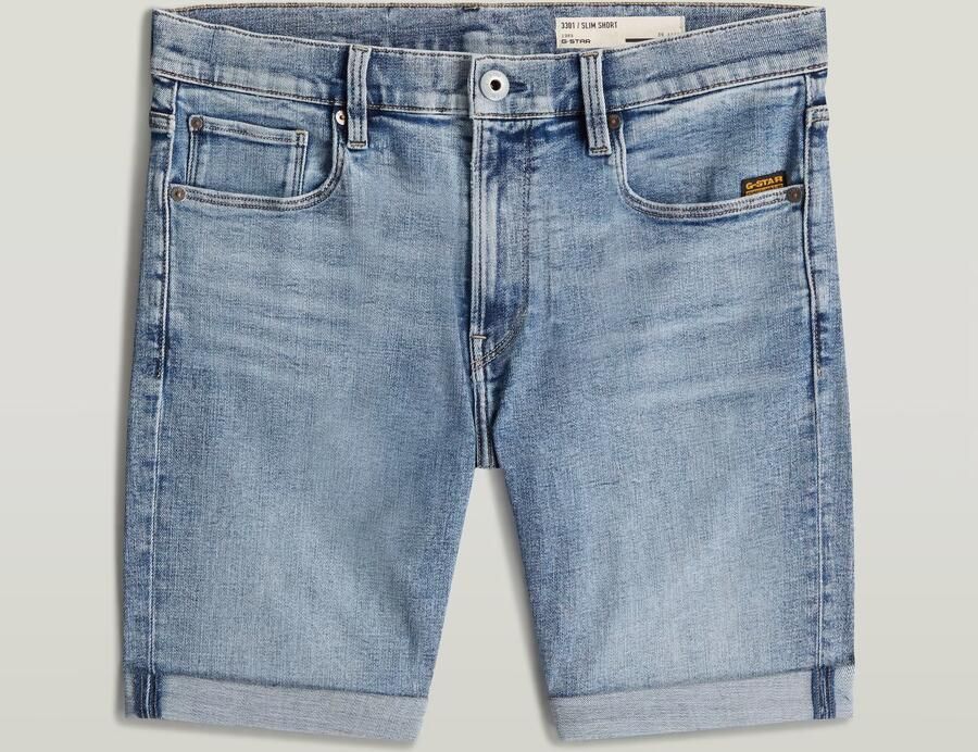 G-STAR RAW Heren Jeans 3301 Slim Short Lichtblauw - Foto 8