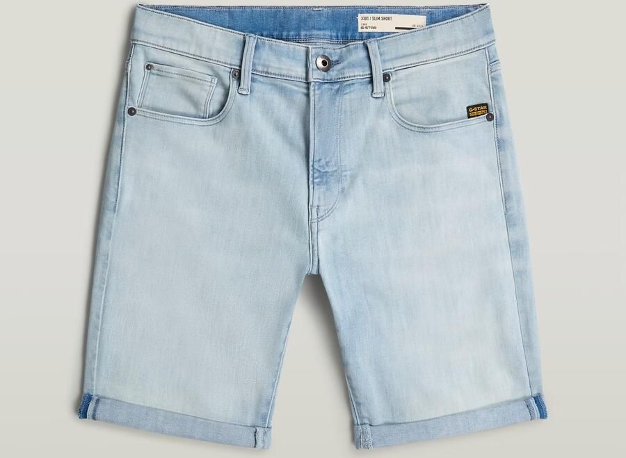 G-Star RAW 3301 Slim Short Midden blauw Heren - Foto 4