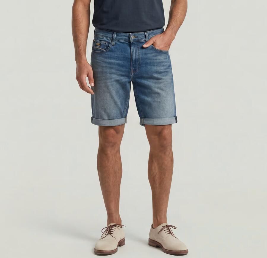 G-Star RAW 3301 Slim Short Midden blauw Heren - Foto 4