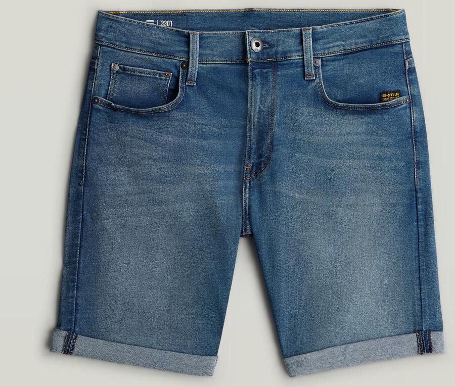 G-Star RAW 3301 Slim Short Midden blauw Heren - Foto 6