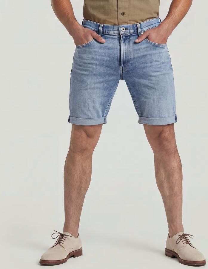 G-STAR RAW Heren Jeans 3301 Slim Short Lichtblauw - Foto 13