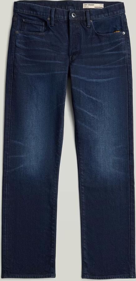 G-Star RAW 3301 Straight Jeans Donkerblauw Heren