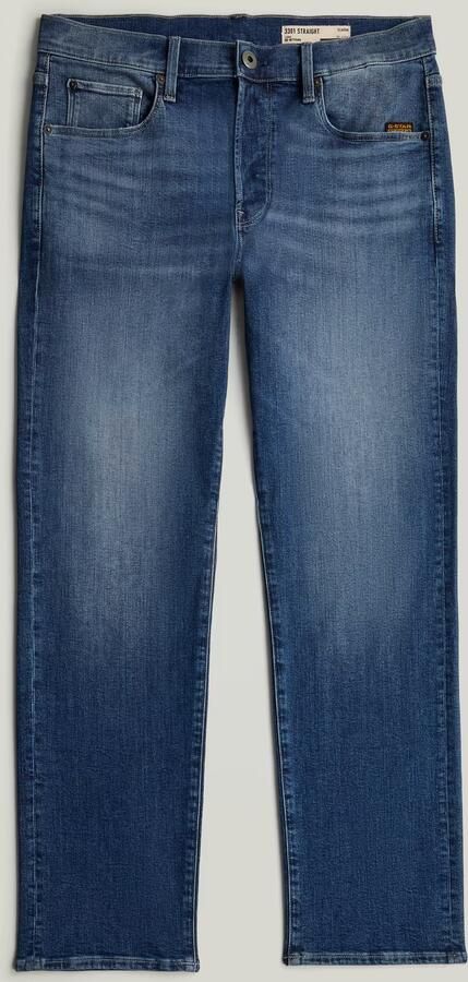 G-Star RAW 3301 Straight Jeans Midden blauw Heren