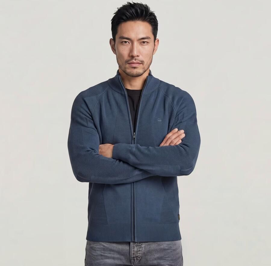 G-Star RAW 3D Biker Full Zip Gebreide Trui Meerkleurig Heren - Foto 4