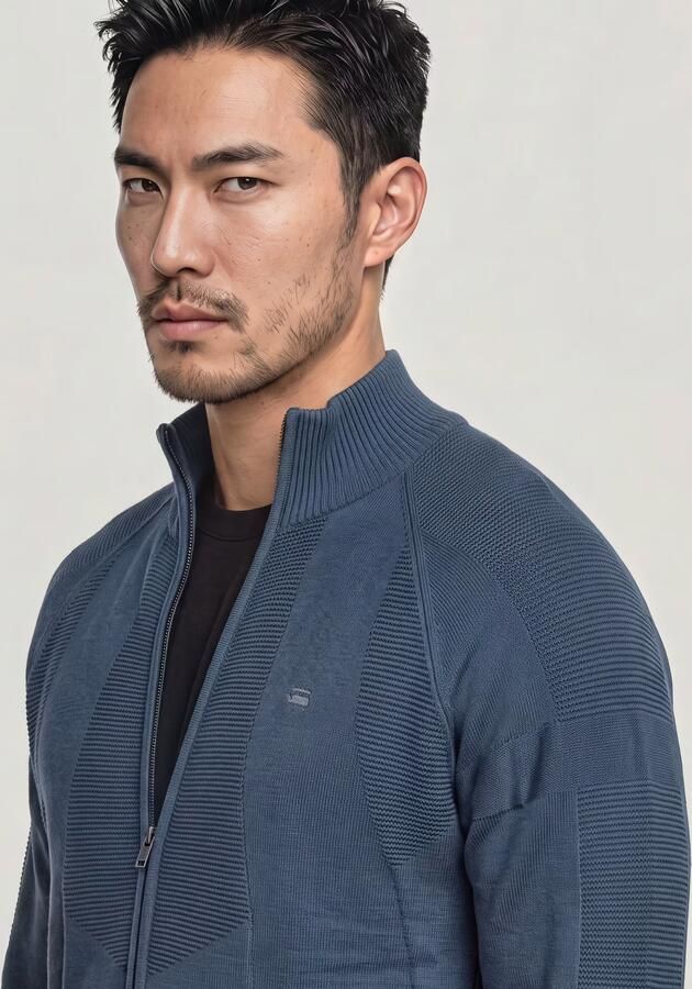 G-Star RAW 3D Biker Full Zip Gebreide Trui Meerkleurig Heren - Foto 8