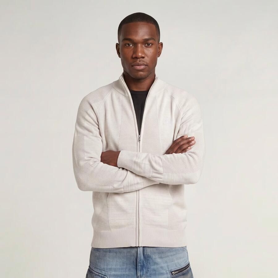 G-Star RAW 3D Biker Full Zip Gebreide Trui Meerkleurig Heren - Foto 3