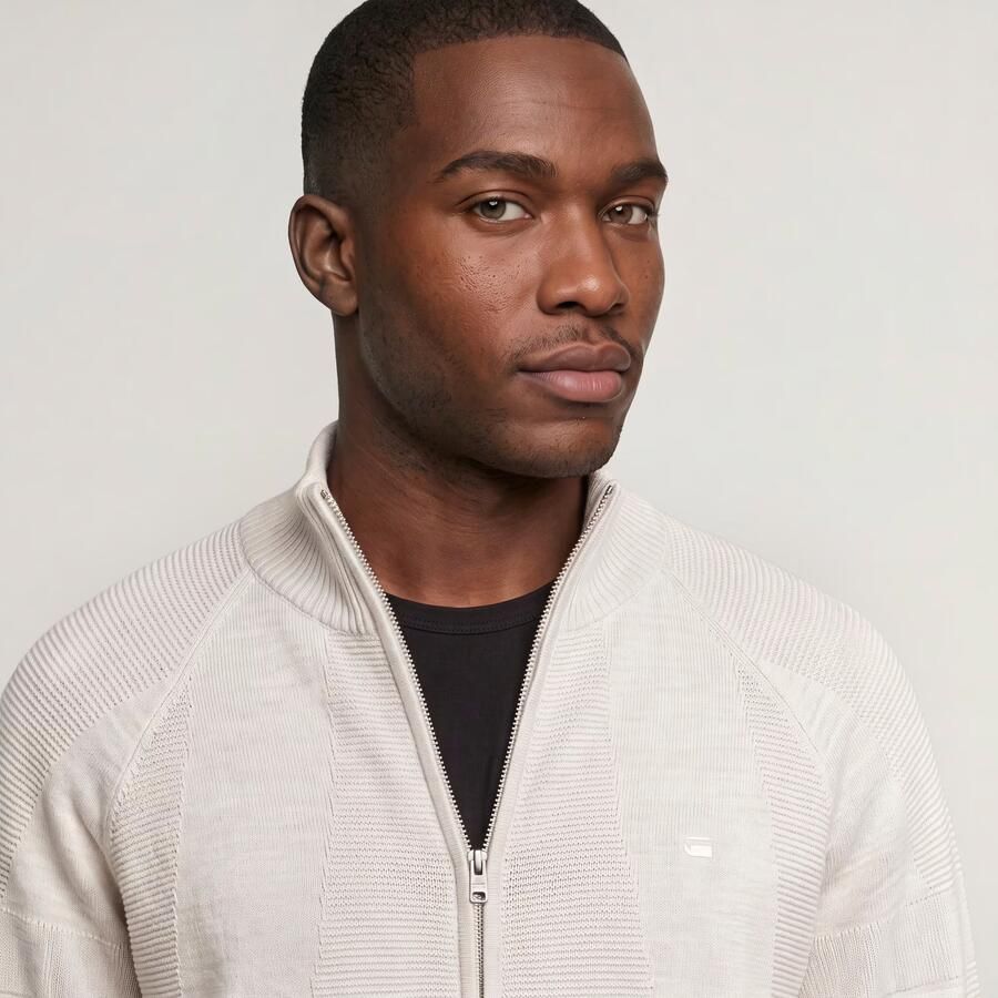 G-Star RAW 3D Biker Full Zip Gebreide Trui Meerkleurig Heren - Foto 5