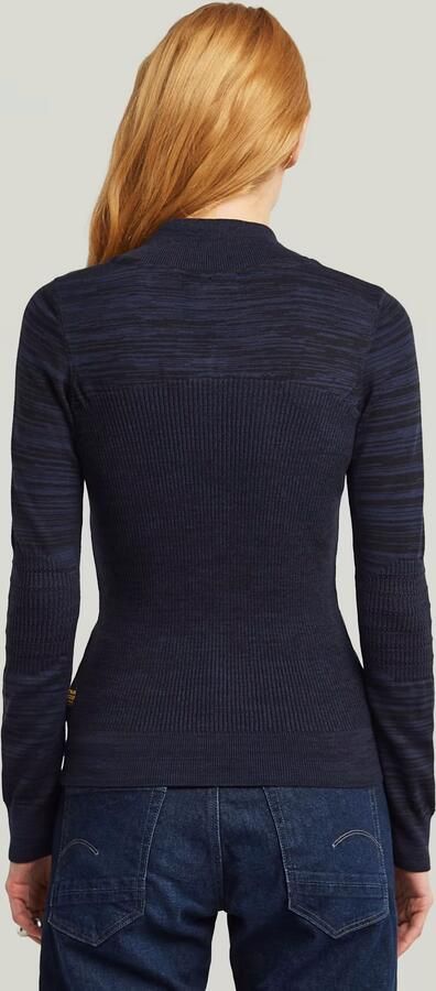 G-Star RAW 3D Biker Full Zip Slim Gebreide Trui Meerkleurig Dames - Foto 6