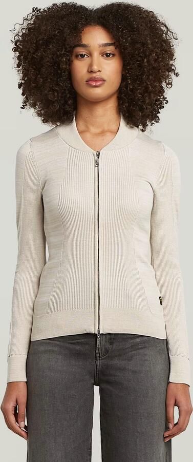 G-Star RAW 3D Biker Full Zip Slim Gebreide Trui Meerkleurig Dames - Foto 7