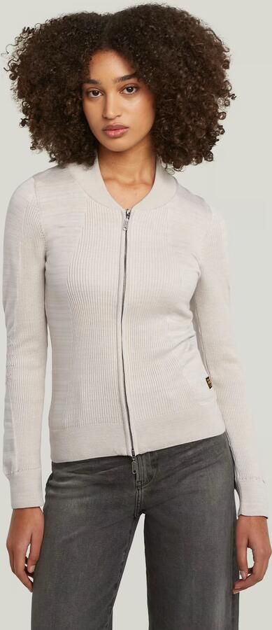 G-Star RAW 3D Biker Full Zip Slim Gebreide Trui Meerkleurig Dames - Foto 4