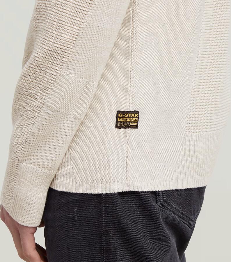 G-Star Raw Gebreide pullover met logostitching en ronde hals - Foto 3