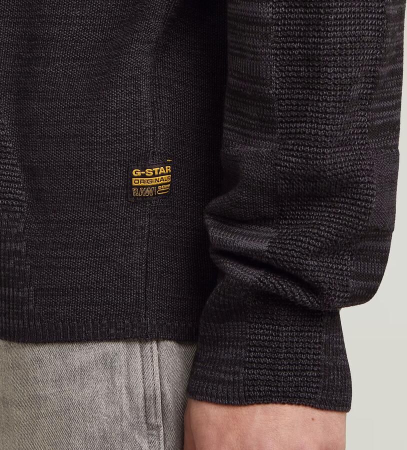 G-Star Raw Gebreide pullover met logostitching en ronde hals - Foto 2